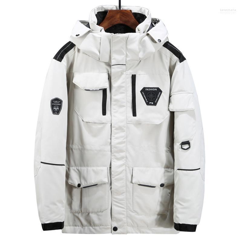 

-30 Degrees White Duck Down Jacket Men Thick Winter Removable Hooded Warm Parka Waterproof Big Pockets Size 3XL1 Kare22, Wine