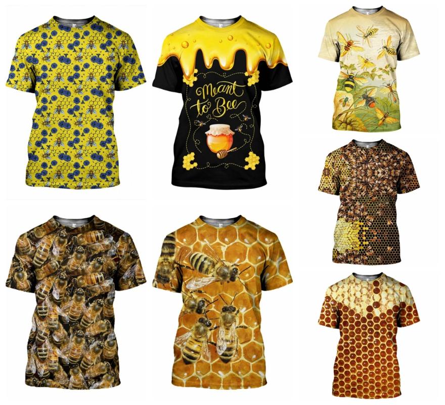 

Men's T-Shirts Kaseetop 2022 Summer Fashion Animal TShirt Insect Bee Printed Men Women O-Neck Tops Casual Harajuku 3D T-shirt Plus T122, White;black