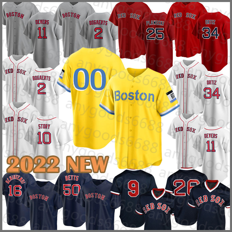 

Boston Red 2022 New Sox Baseball Jersey 28 J.D. Martinez 10 Trevor Story 34 David Ortiz 9 Ted Williams 2 Xander Bogaerts 5 Enrique Hernandez 11 Rafael Devers Alex Verdugo, 2022 mens(hongwa
