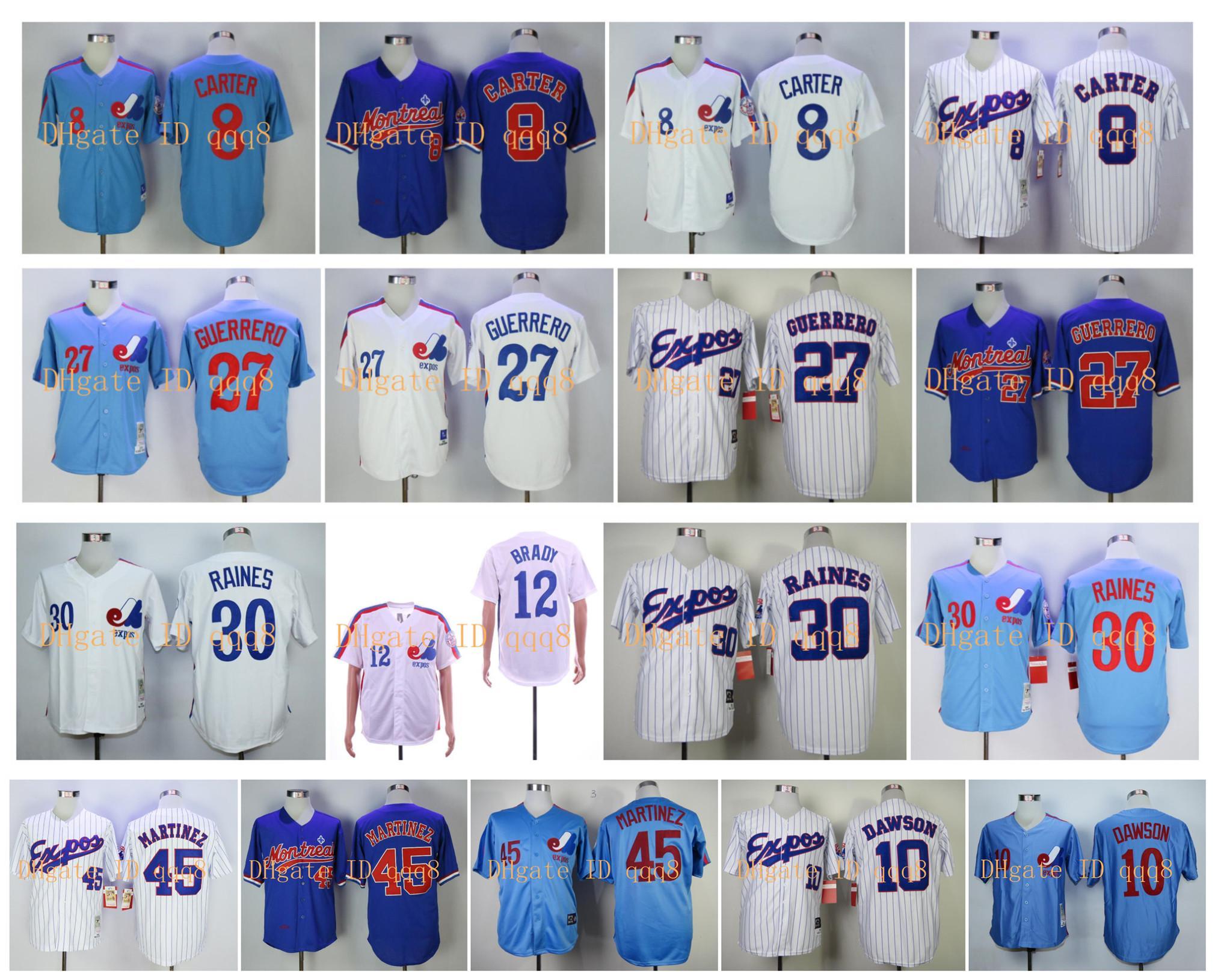 

Vintage Montreal Expos Jerseys 8 Gary Carter 12 Tom Brady Andre Dawson 27 Vladimir Guerrero 30 Tim Raines 45 Martinez M&N Baseball Jerseys, As pic