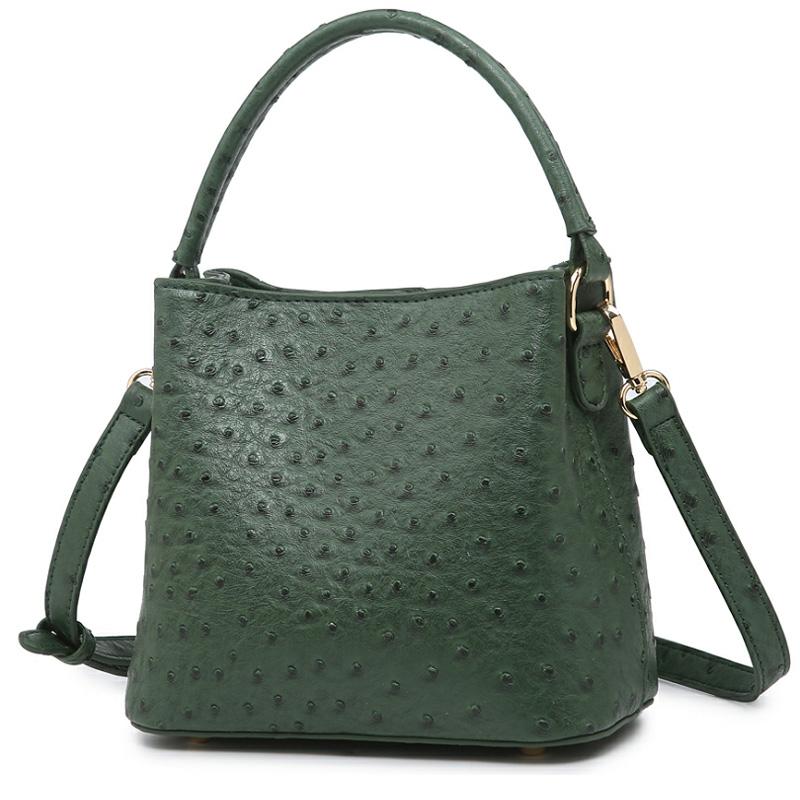 

Evening Bags Fashion Green Ostrich Leather Bucket For Women Spring Hobo Tote Bag Elegant Lady PurseEvening EveningEvening, S-maroon