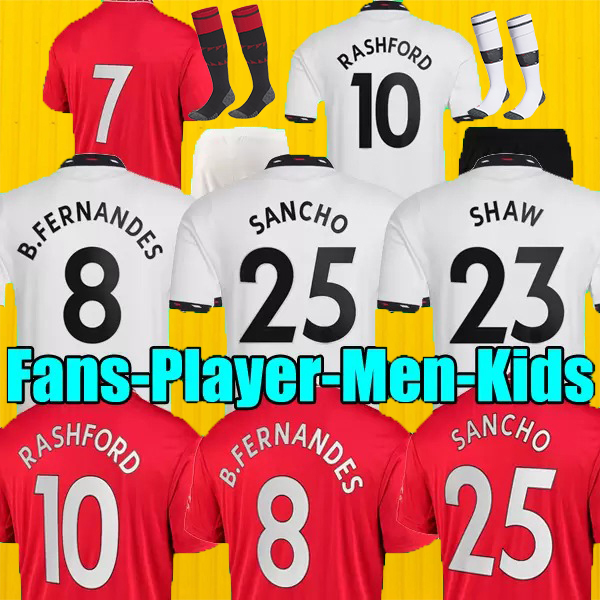

RONALDOS 22 23 manchester utd soccer jersey SANCHO F. DE JONG Fans Player BRUNO WOMEN MANS UTDS FERNANDES LINGARD SHEW RASHFORD GREENWOOD football shirt men kids kit, 22 23 home patch 1
