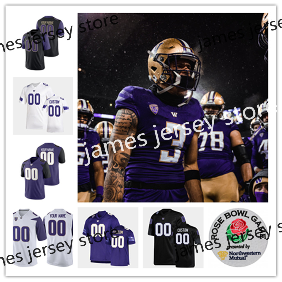 

Mens Custom NCAA Washington Huskies Football Jersey 6 Cameron Williams 78 Matteo Mele 43 Jackson Sirmon 90 Voi Tunuufi 8 Bralen Trice 88 Quentin Moore 83 Devin Culp, Purple