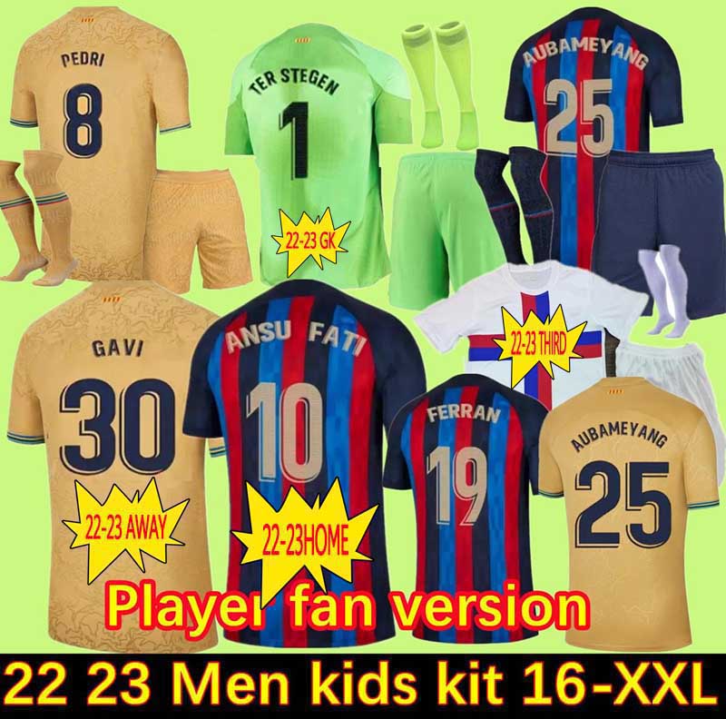 

Fans Tops soccer jersey 22 23 PEDRI KESSIE CHRISTENSEN football, Gray