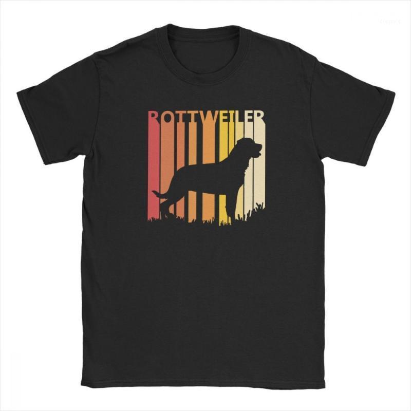 Vintage Rottweiler Silhouette mode chien amoureux cadeau T-Shirt pour hommes. T-shirt unisexe à manches courtes et col rond en coton d'été S-3XL