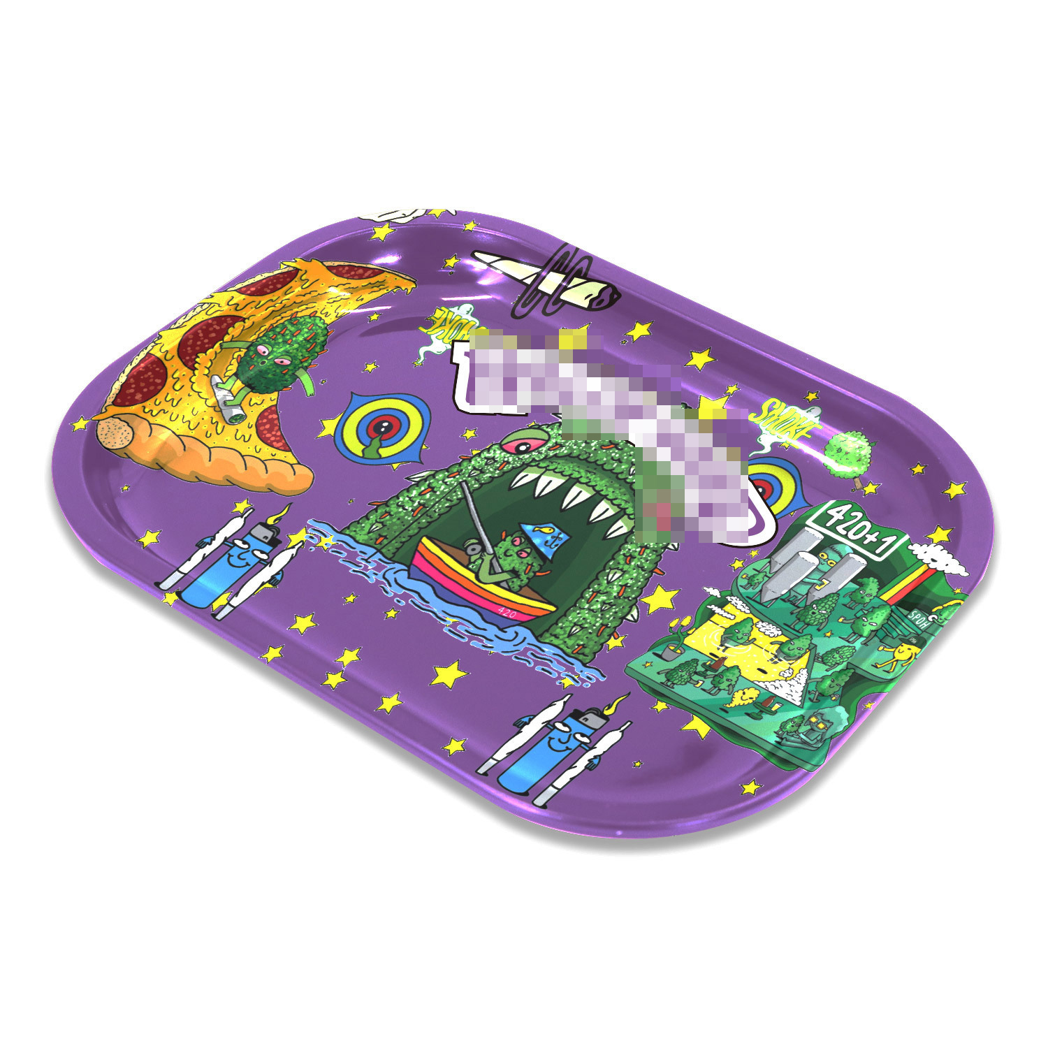 

Cartoon Smoking Tobacco Rolling Tray Wholeasle Tinplate Metal Cigarette Tobacco 180&140mm Herb Handroller Smoke Accessories