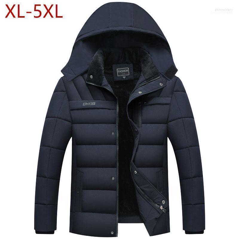 

Men's Down & Parkas 2022 Mens Winter Jacket Thickness Warm Hat Detachable Coat Simple Hem Practical Windproof Snow Cold Large Size 5XL1 Phin, Black