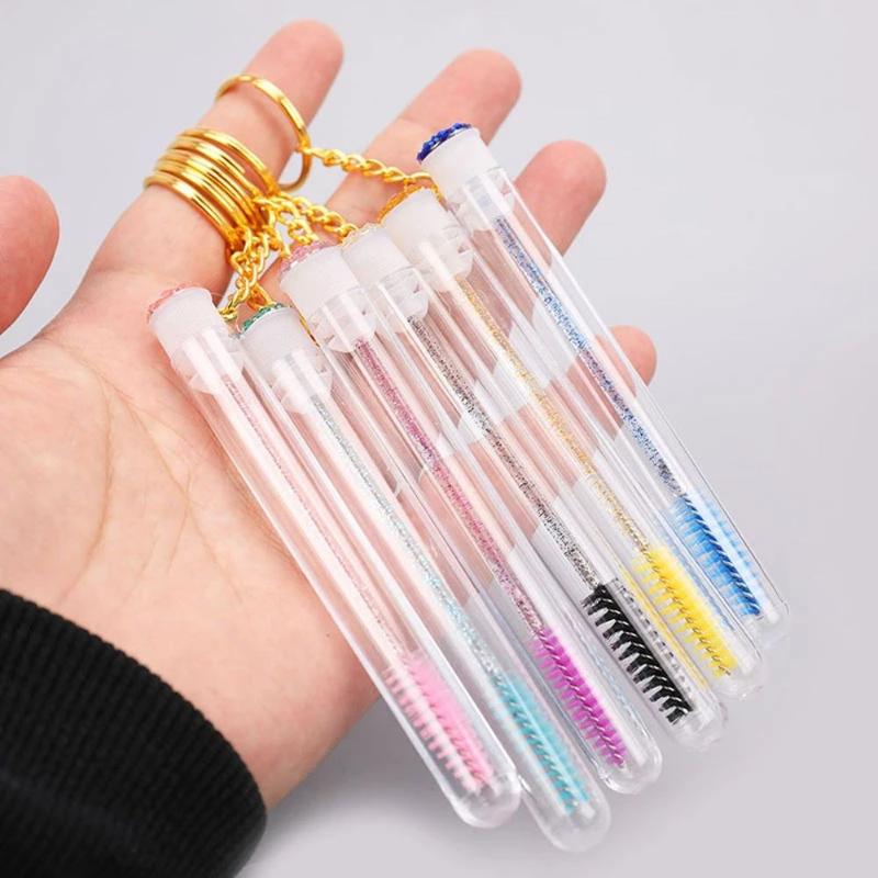 

Makeup Brushes 1 Pcs Eyelash Brush With Tube Eyebrow Mascara Wand Applicator For Extension Cosmetic Tools Keychain