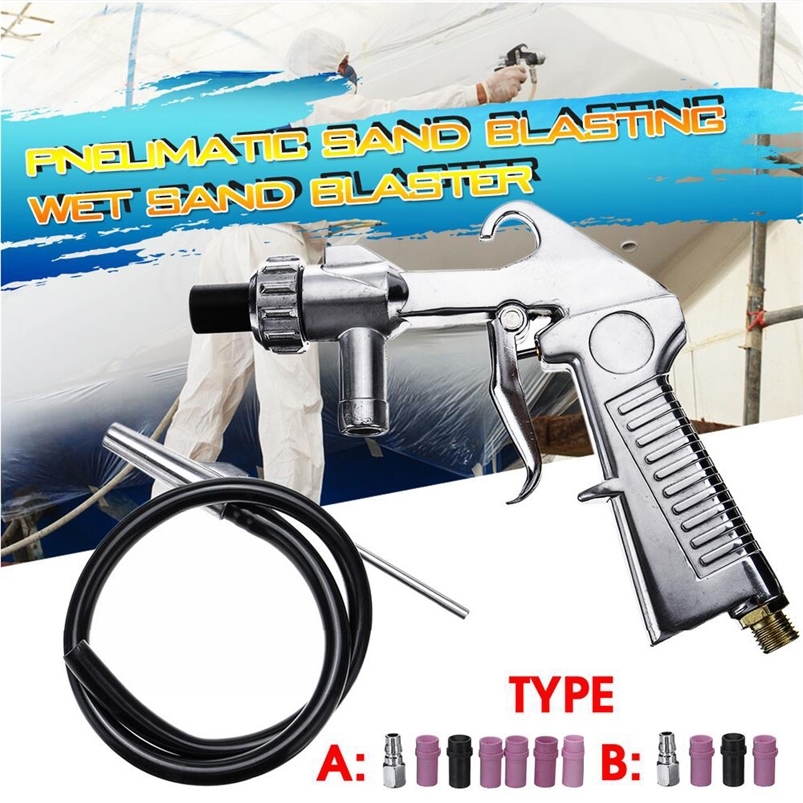 

7Pcs Abrasive Air Sand Blasting Gun kit 1 ceramic nozzle 1 steel nozzle 1 Sand Suction Pipe Industrial Sandblaster Gun 220815
