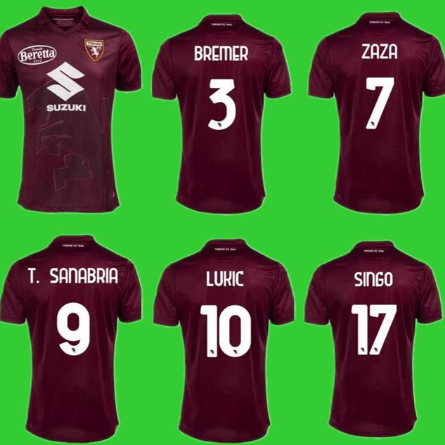 

22 23 magila TORINO soccer jersey 2022 2023 FC Turin home BREMER ZIMA ZAZA T.SANABRIA LUKIC SINGO RICCI BELOTTI FALQUE IZZO NKOULOU football shirts