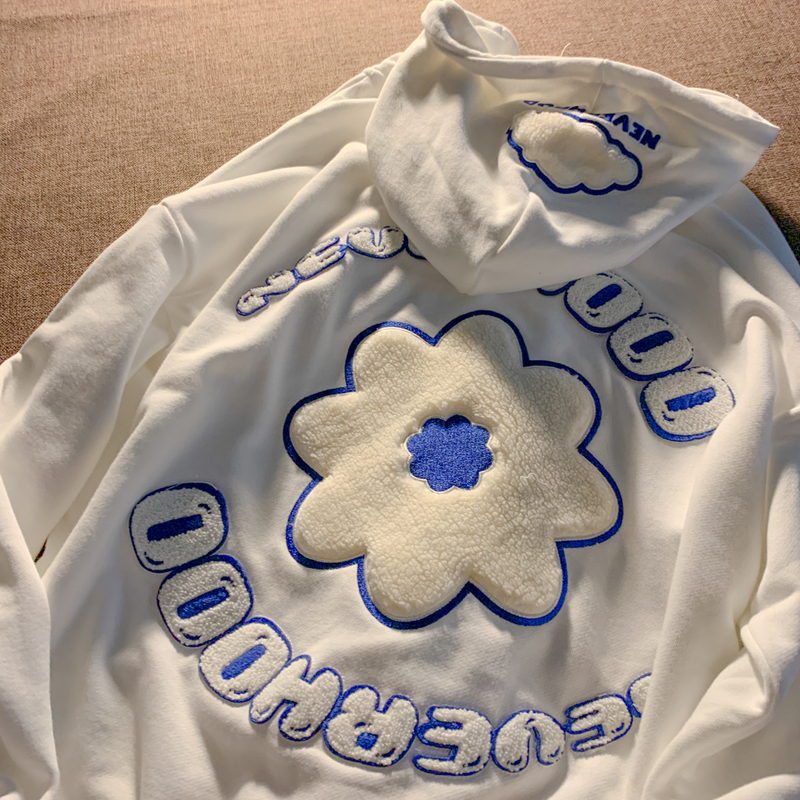 

Women Hip Hop Streetwear Zip-up Hoodie Y2k Flowers Korean Version Sweatshirt Autumn Harajuku Kawaii Punk Top Outwear Jacket 220401, Blue