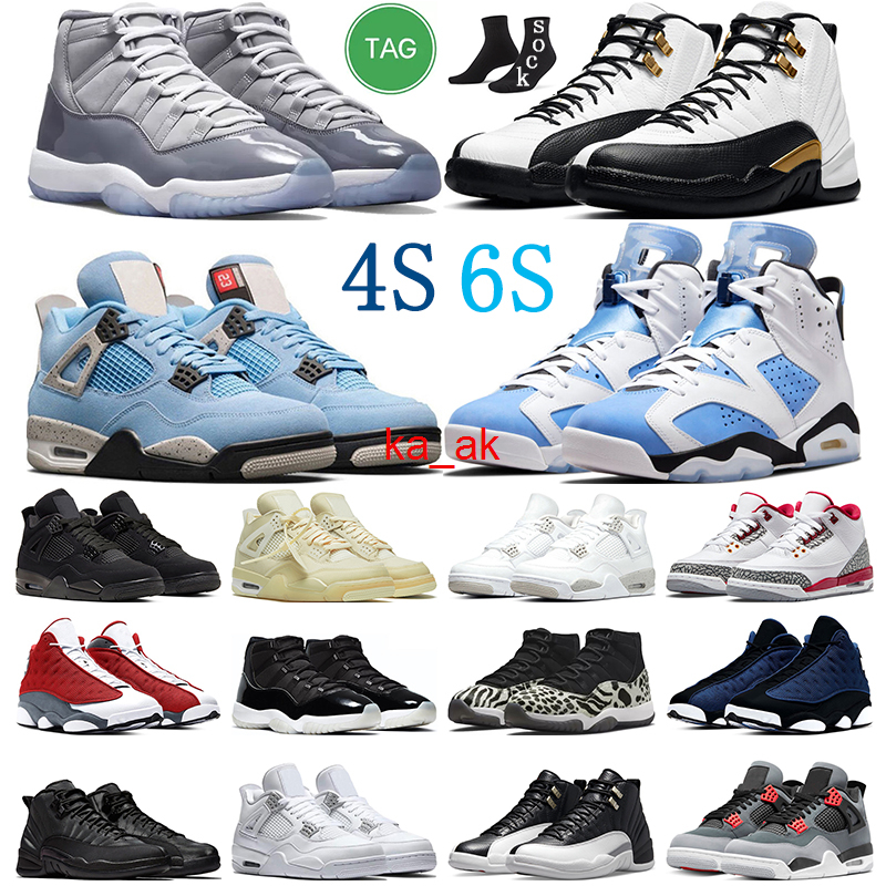 

Mens Basketball Shoes 4s womens Black Cat Pure Money 6s UNC Electric Green 11s Cool Grey 12s Royalty Taxi Winterized 13s Brave Blue trianers, #7 black cement