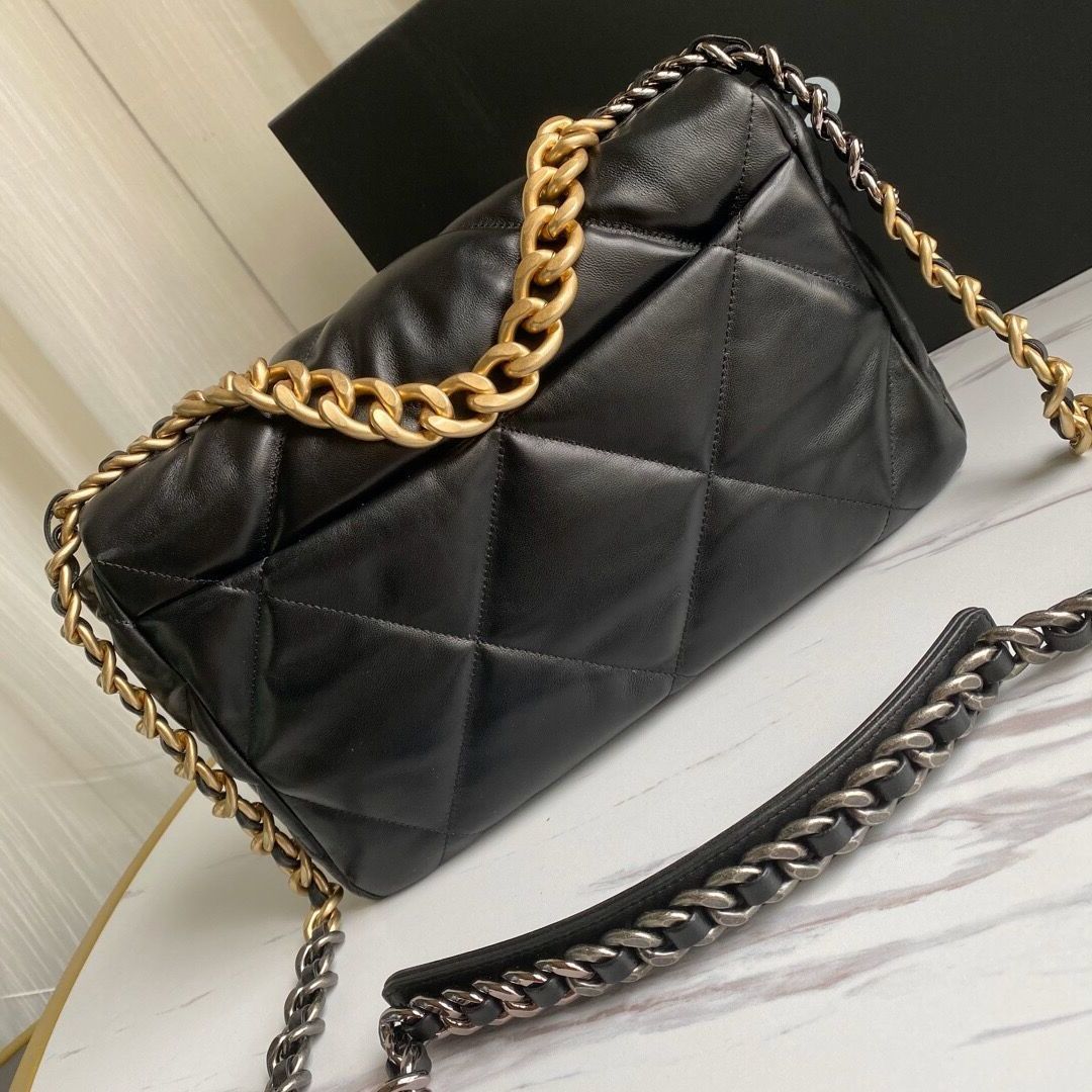 

Women handbags luxury designer 19 top quality lambskin crossbody soft leather tote purse metal chain flap shoulder s, Silver