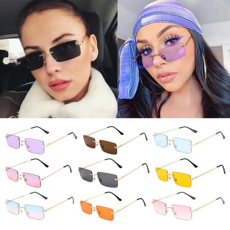 

Sunglasses Fashion Small Eyeglasses UV400 Gradient Glasses Sun Rectangle Rimless Women Vintage SunglassesSunglasses