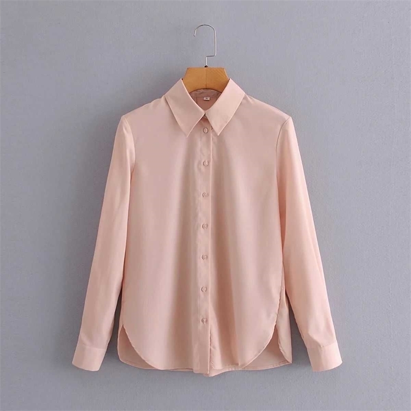 

Women Pink Blouse Shirt Long Sleeves Elegant Fashion ZA style Woman Blouse Shirt Tops Femme Mujer blusas 210709, As picture
