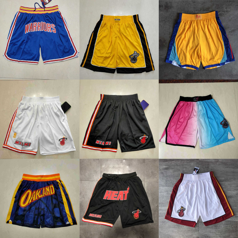 

Golden State''Warriors''men Miami''Heat''men Throwback Basketball Shorts pocket, Color
