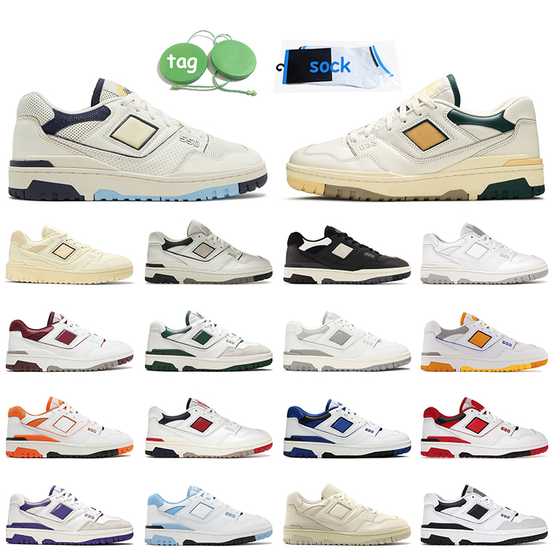 

2022 Women Mens Trainers 550 Sports Shoes BB550 Rich Paul Green Yellow B550 Auralee Ecru Grey Oreo Red Sea Salt White Black Cream Panda Designer Platform Sneakers, C47 oak leaf green 40-45
