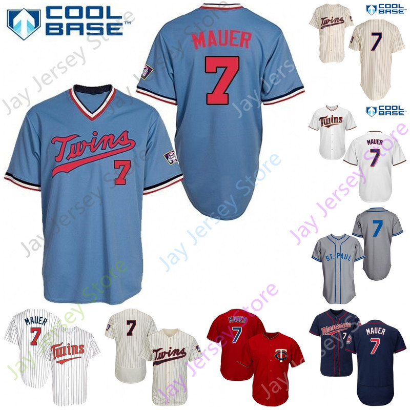 

Joe Mauer Jersey Cream Pinstripe Red White Navy Fans Player Salute to Service Grey Trun Back Size S-3XL, Blue pullover