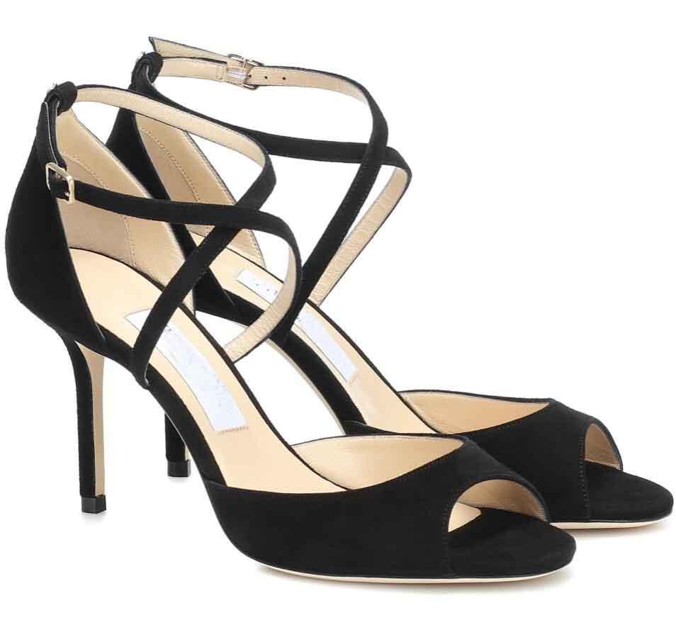 

Luxury Designer Women Emsy Glitter Sandals Shoes Crossover Straps Lady High Heels Luxurious Brands Gladiator Sandalias Dress Party Wedding EU35-43