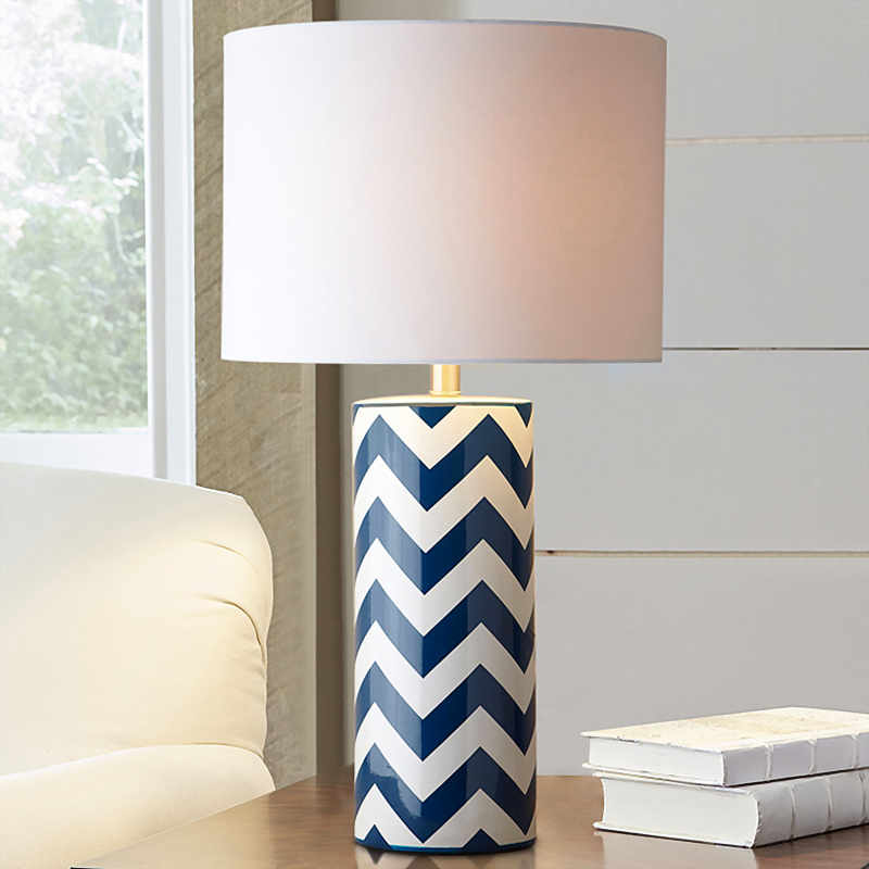 

Modern Nordic Stripe Ceramic Table Lamps E27 Living Room Bedroom Bedside Study LED Decorative Design lights