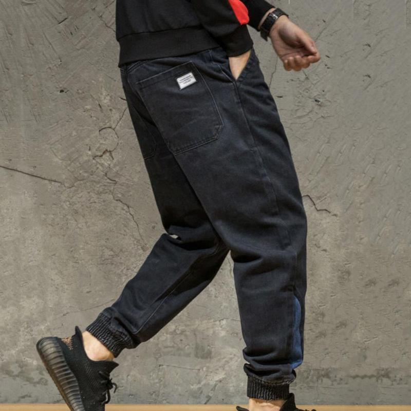 

Men's Jeans Terrific Boy Hip-hop Style Long Men Casual Student TrousersMen's, Black
