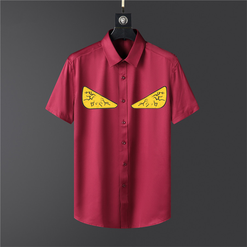 

Men's shirt luxury slim silk T shirt short sleeve casual business clothing plaid M-3XL 02, Customize