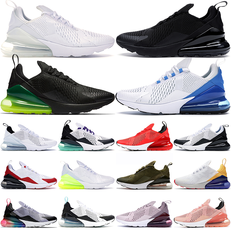 

270 running shoes mens trainers 270s University Blue Triple Black Volt Core White Rainbow Grape men women outdoor sports sneakers, 36-45 total orange