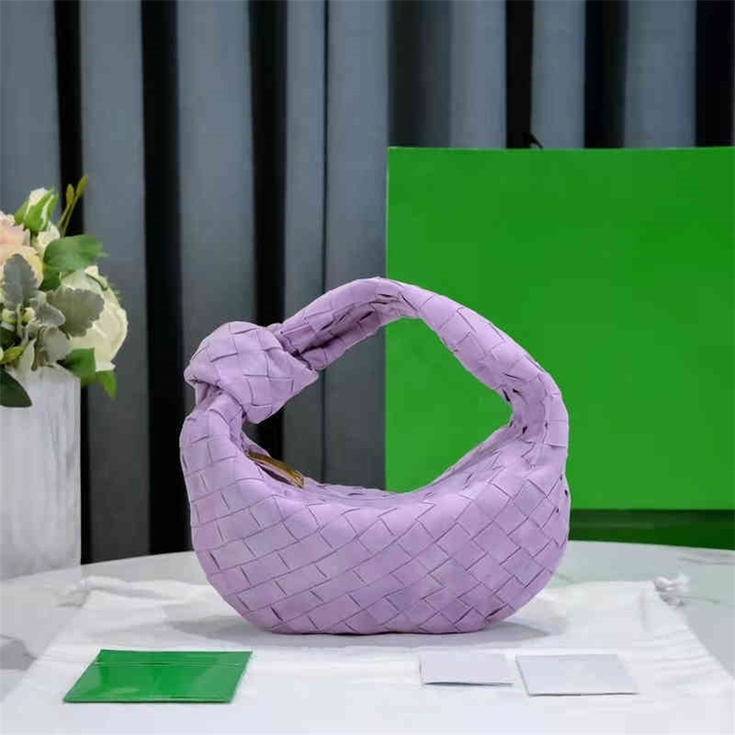 

Designer Handbags Botegav Venetas Jodie 2022 Suede Handbag Imported Leather Woven Armpit Bag Women's Versatile Jane 1s, Happy purple