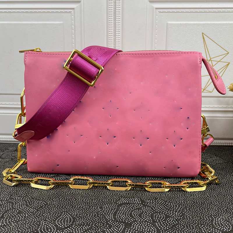 

Chains Coussin Baguette Bag Embossing Crossbody Bag Women Handbag Purse Genuine Leather Fluffy Sheep Letter Print Adjustable Strap Large Capacity Axillary Bags, #1