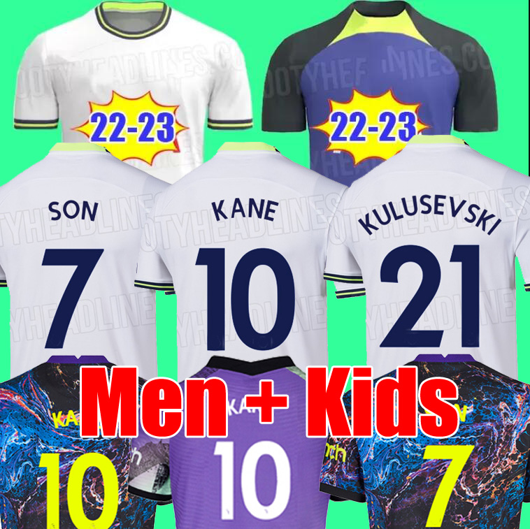 

21 22 23 KANE SON KULUSEVSKI PERISIC Soccer Jerseys HOJBJERG colorful Away 2021 2022 2023 LUCAS DELE Third 3rd Football kit shirt BRYAN purple tops Men kids sets, 22 23 home kids