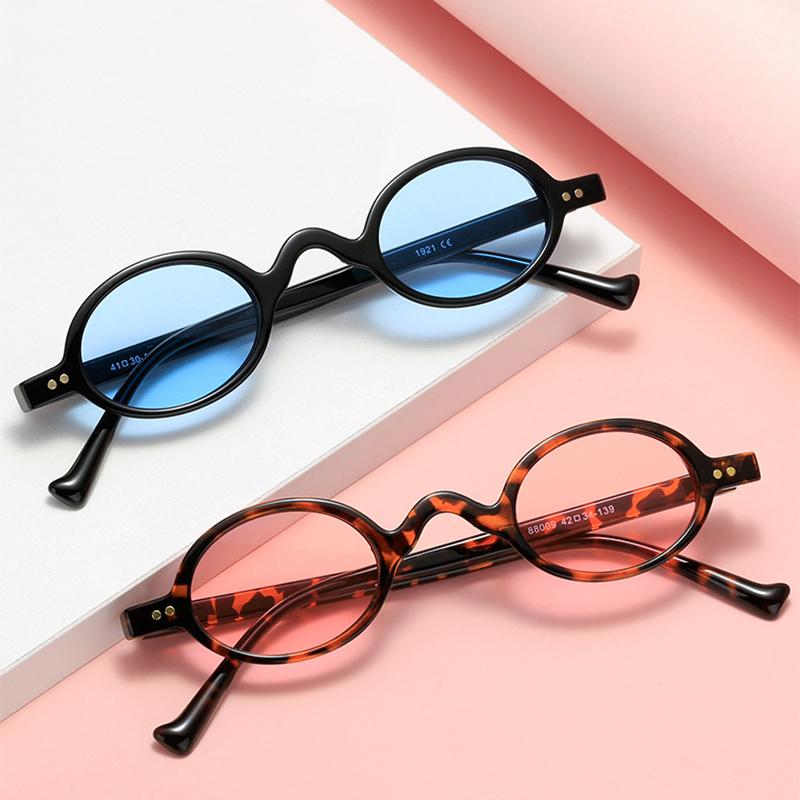 

Sunglasses Fashion Small Round Glasses Leopard Oval Luxury Designer Women's Vintage Rivet Steampunk For MenSunglasses