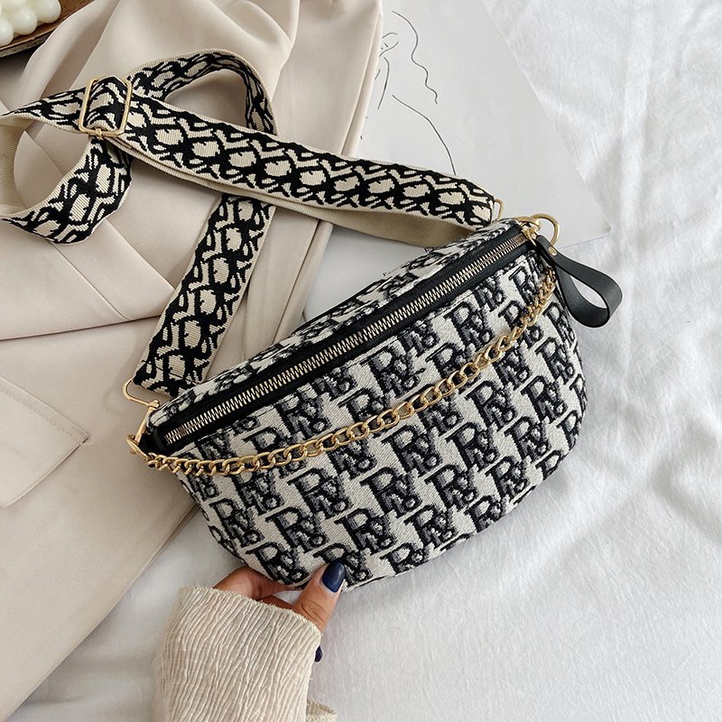 

Women's Waist Bag Trend Designer Small Handbag Purse Luxury Brand Canvas Characters Fashion Belt Banana Bags New Fanny Pack, Pls choose