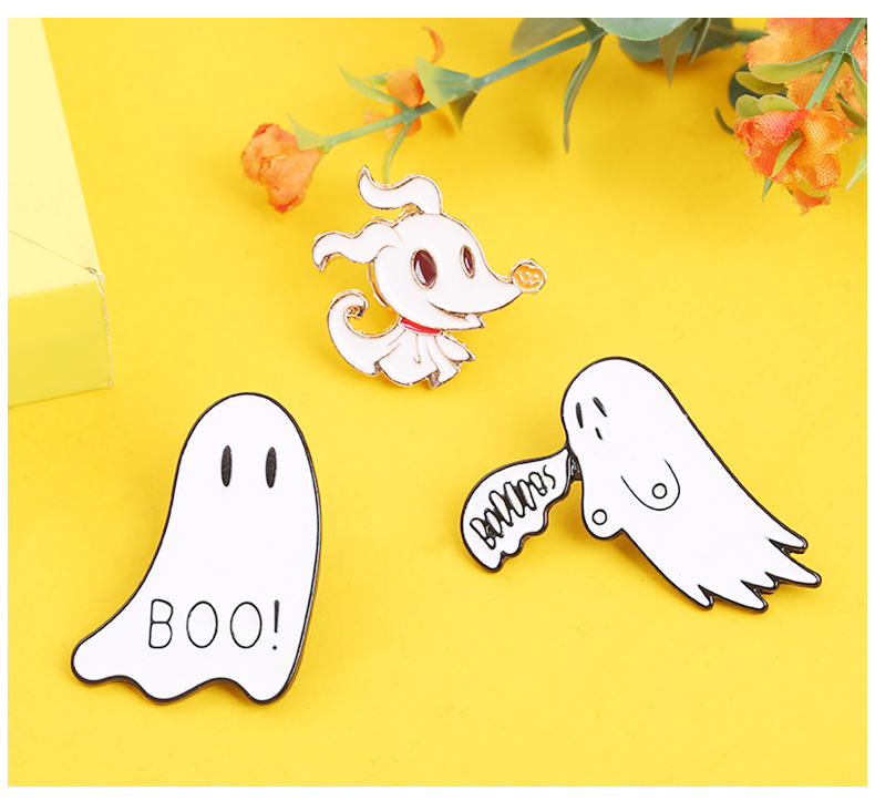 

Cute Boo Ghost Enamel Pin Brooch Cartoon Women Men Denim Jackets Lapel Pins Backpack Badges Kids Fashion Halloween jewelry Gifts, Mixed colors