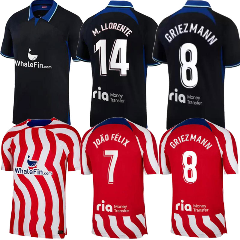 

22/23 Atletico Soccer Jerseys de Madrid GRIEZMANN JOO FeLIX 2022 2023 Suarez CORREA KOKE Dembele Carrasco MLLORENTE LEMAR DEMBELE Men Kids Kits football shirt jersey, Adult shirt