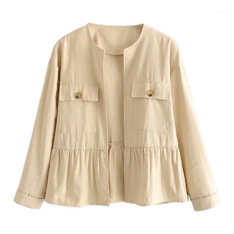 Vestes pour femmes Fad Cardigan Femmes Veste Ouverte Bordure À Volants Manches Longues Casual Vintage Femme Tops