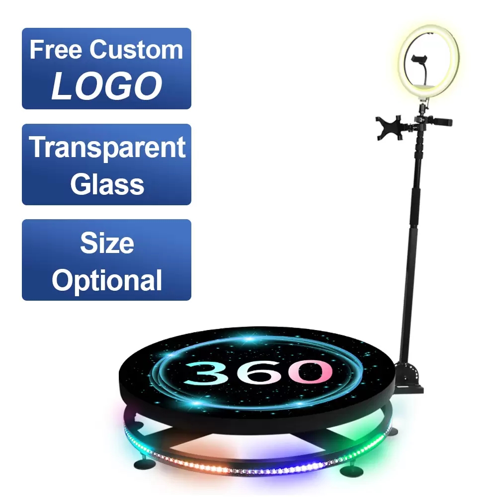 

360 Photo Booth stage lighting Automatic Rotating Selfie Props Wedding Photobooth Intelligent Operation Slow Motion Machine Video Camera