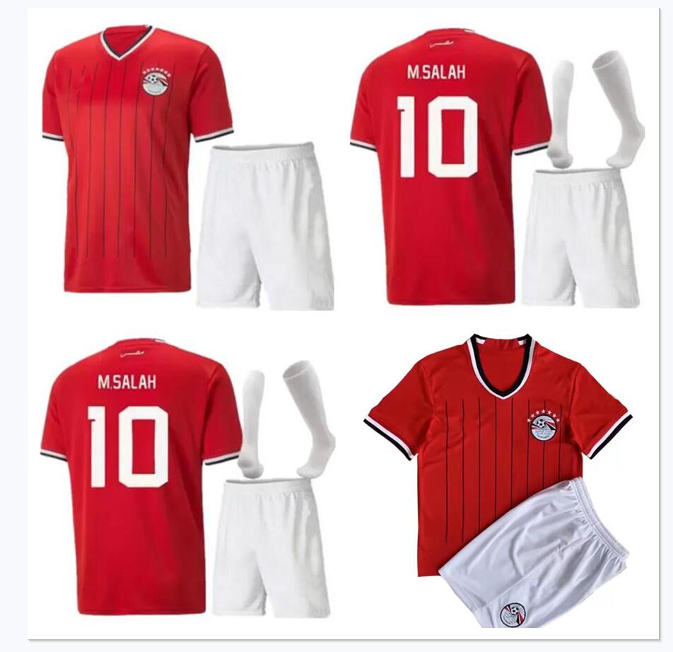 

2022 Egypt soccer jersey national team Home Away M.SALAH maillot de foot SALAH #10 Camisetas futbol kids kit football top shirt, Black