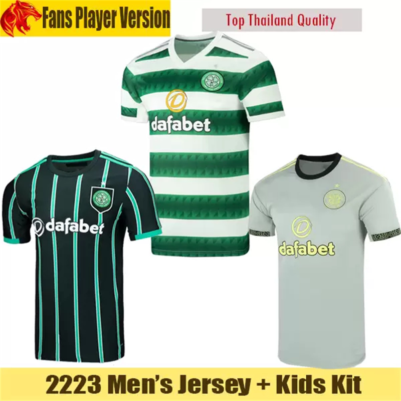 

2022 23 Celtic Soccer Jerseys top ABADA GIAKOUMAKIS 22 23 Fans Player Version JOTA KYOGO ROGIC MCGREGOR Football Shirt FORREST RALSTON 3rd Third Men's Jersey Kids Kit, Black