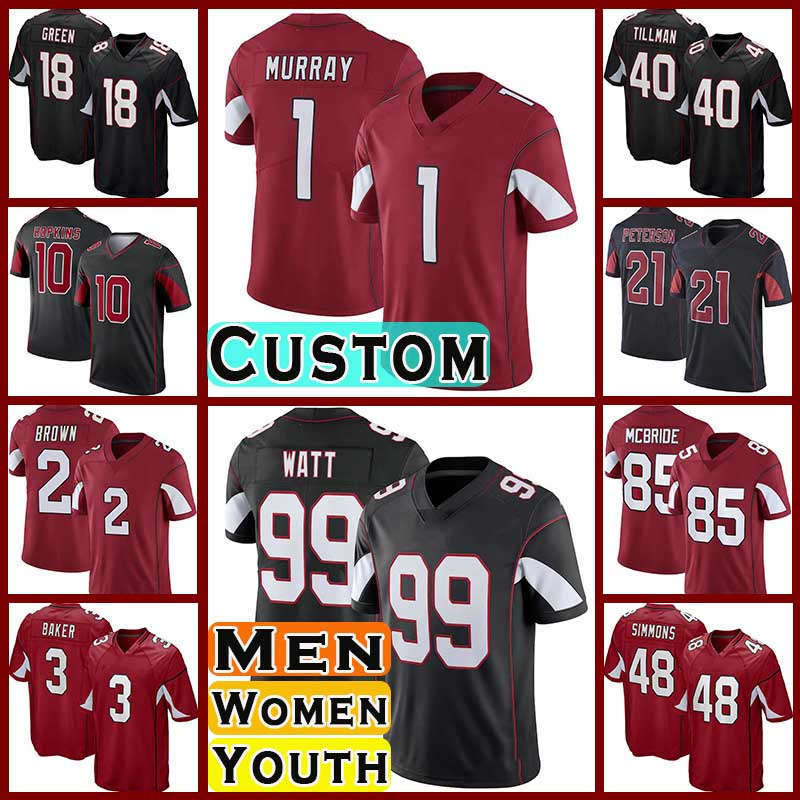 

1 Kyler Murray Football J.J. Watt DeAndre Hopkins Jerseys Budda Baker Marquise Brown Cardinal Zach Ertz Arizonas A.J. Green Trey McBride Cameron Thomas Isaiah Simmons, Custom women(h q)