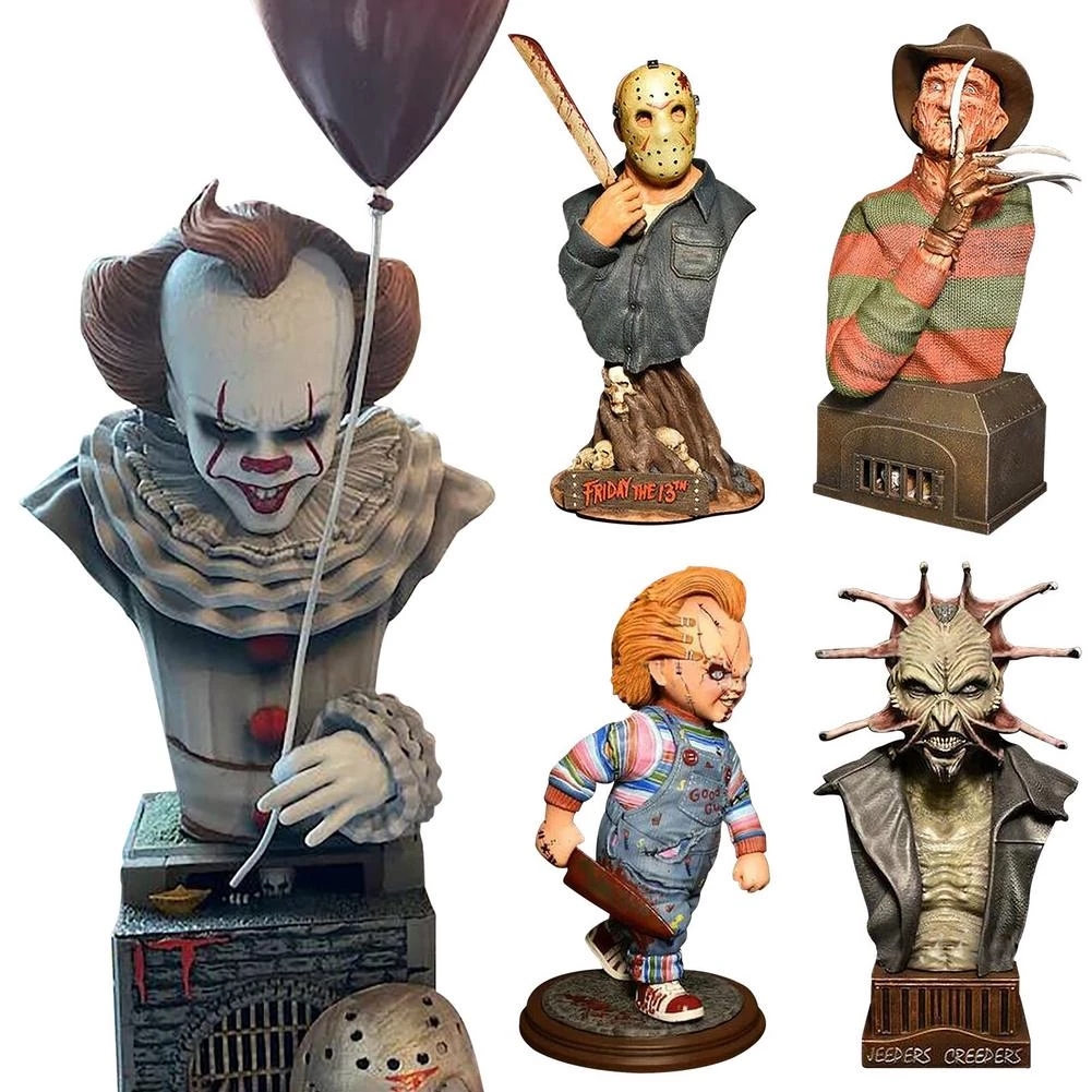 

2021 Halloween Anime Figure Toys Limited Horror Movie Gnomes Decorative Ornaments Candy Bowl Holder Kawaii Action Figure