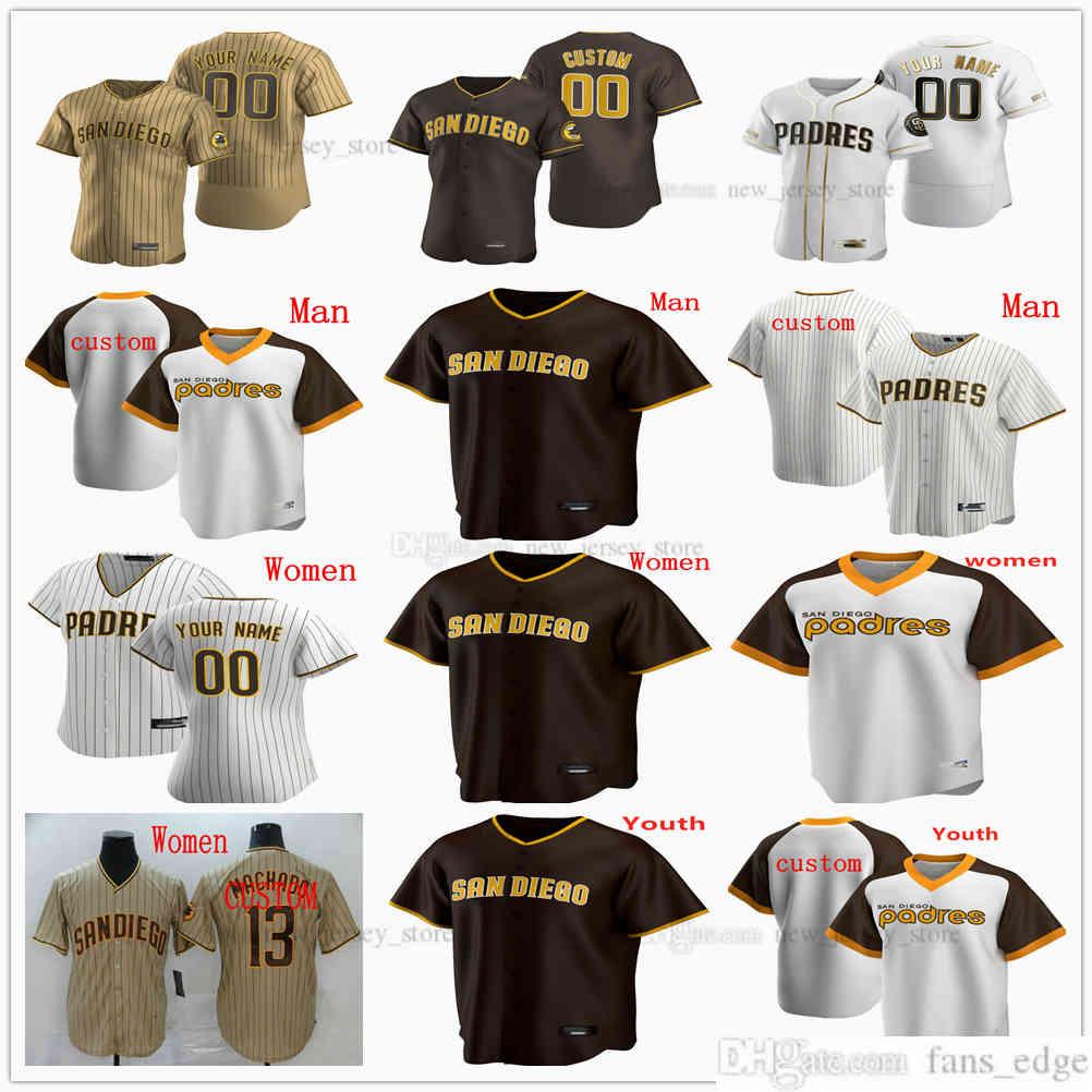 

Custom Men Kids Women Baseball Jersey Tony Gwynn Wil Myers Eric Hosmer Manny Machado Fernando Tatis Jr. Mike Clevinger Blake Snell Yu Darvis, Man size s-xxxl