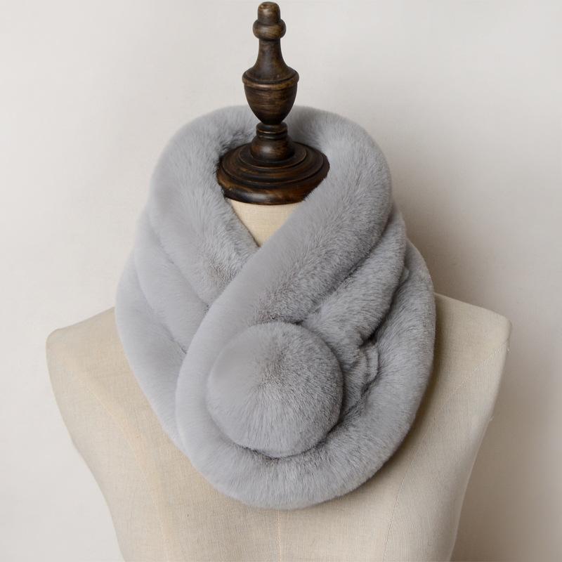 

Scarves Winter Fake Fur Collar Scarf Women Warm Thickening Cross Shawl Neck Warmer Neckerchief Xmas GiftScarves ScarvesScarves