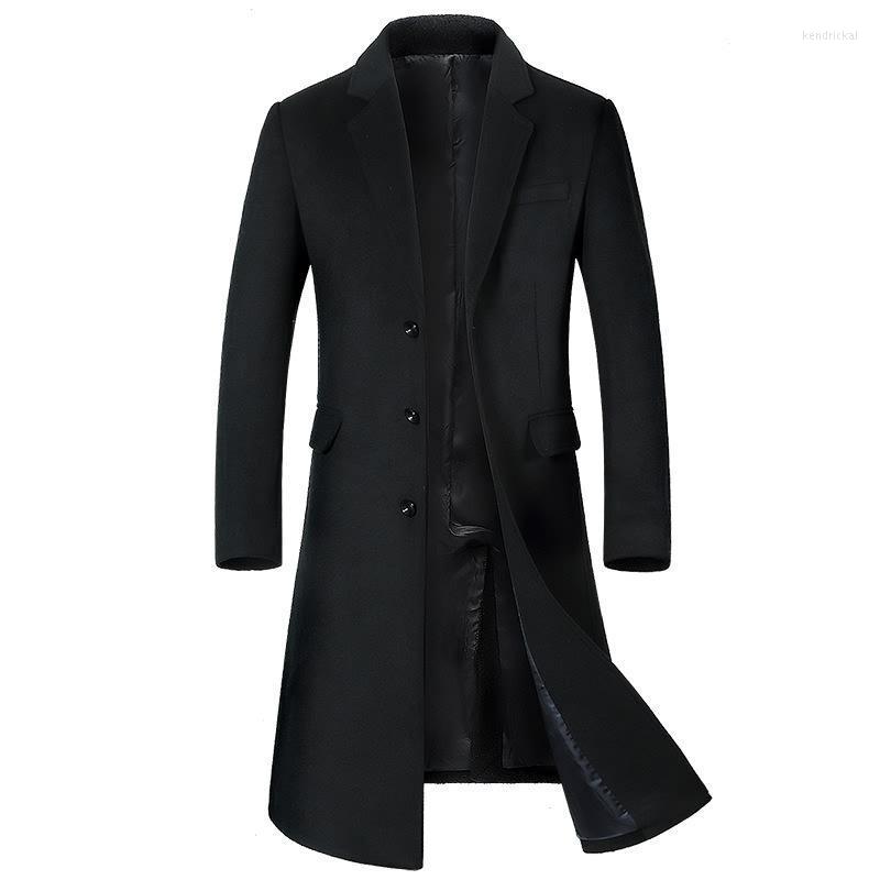 

Men's Trench Coats Winter Cloth Coat Male Business Long Over-the-knee Thickening Fur CoatMen's Kend22, Gray