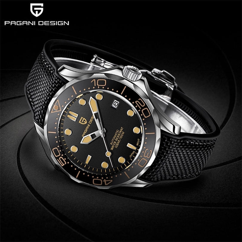 PAGANI DESIGN Fashion Brand Silicone Mens Automatic Watches Top 007 Commander Men Mechanical Wristwatch Japan NH35A Watches 220622