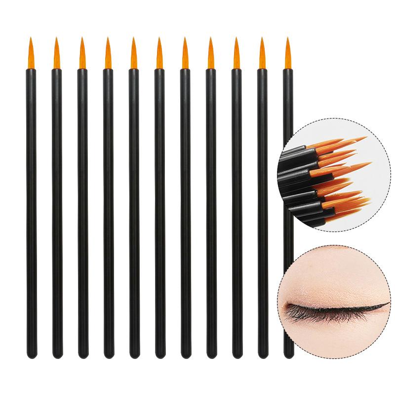 

Makeup Brushes 50pcs Nylon Disposable Eyeliner Brush Beauty Nail Tools Lipliner Applicator Black AccessoriesMakeup