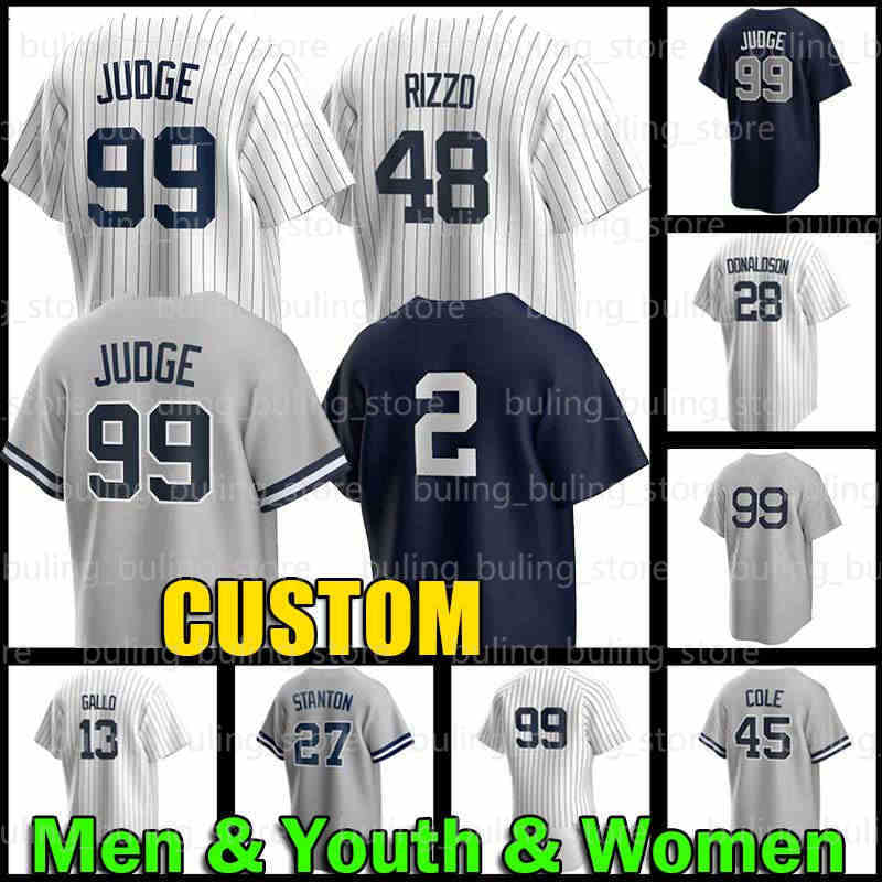 

99 Aaron Judge Baseball Jersey Anthony Rizzo Josh Donaldson New York''Yankees''Derek Jeter Giancarlo Stanton Gerrit Cole DJ LeMahieu Joey Gallo Babe Ruth Rivera, Ncaa