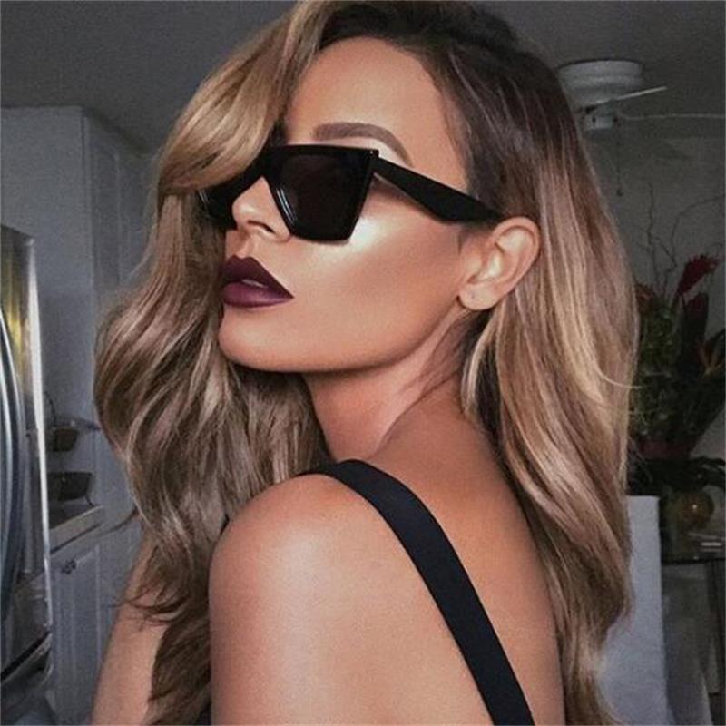 

Sunglasses 2022 Cat Eye Vintage Brand Designer Black Women's Luxury Sun Glasses For Female Retro Square Shades UV400, White;black