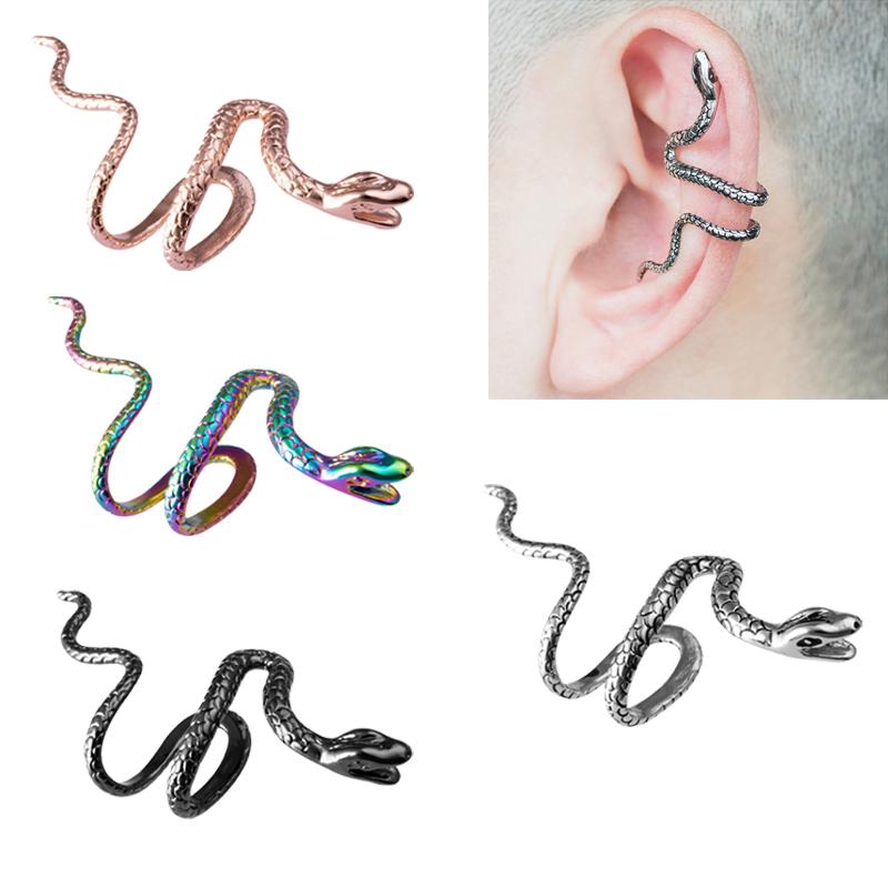 

Clip-on & Screw Back Snake Ear Cuff Copper Clip On Earrings For Women Men Punk No Piercing Wrap Fake Cartilage Earcuff Fashion Earring Jewel