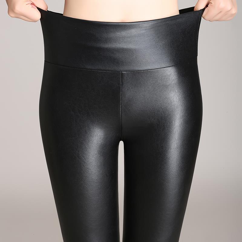 

Lady Spring Autumn Faux Leather Leggings Women Fashion Skinny Pu Legging Girl Slim Pant, Black