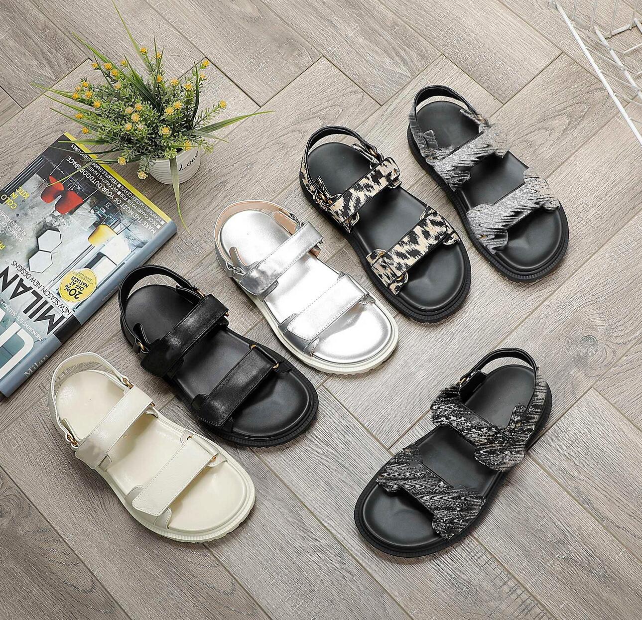 

Fashion Classic Pattern Sandal Woman Leopard HOOK & LOOP Sandals Leisure Beach Shoes Top Quality Sheepskin Luxury Flip-Flops Fashion Designer Slipper, Not for individual sale